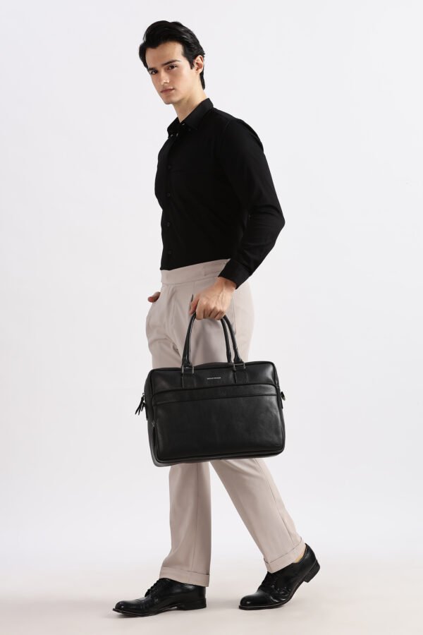 Intérieur Brave Force sacoche ordinateur cuir noir