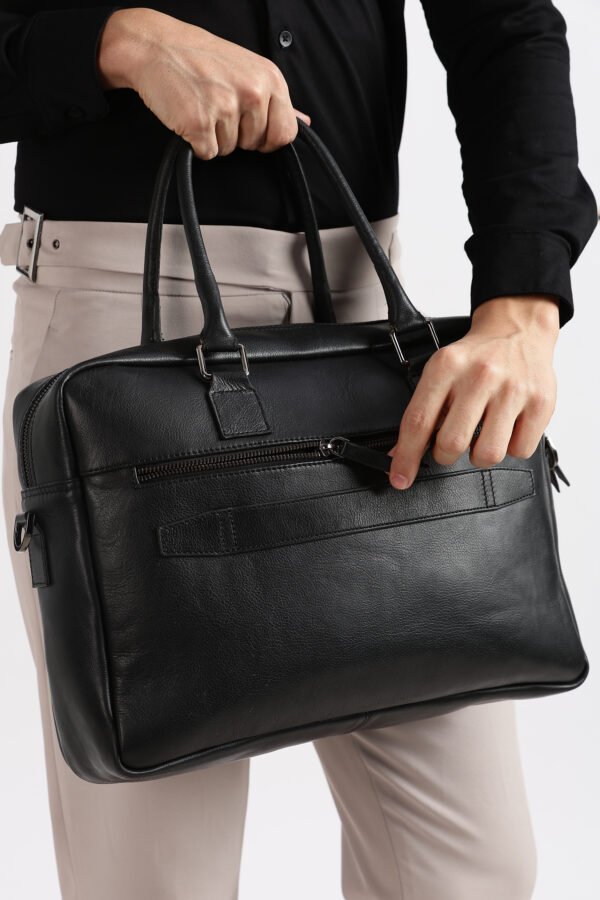 Intérieur Brave Force sacoche ordinateur cuir noir