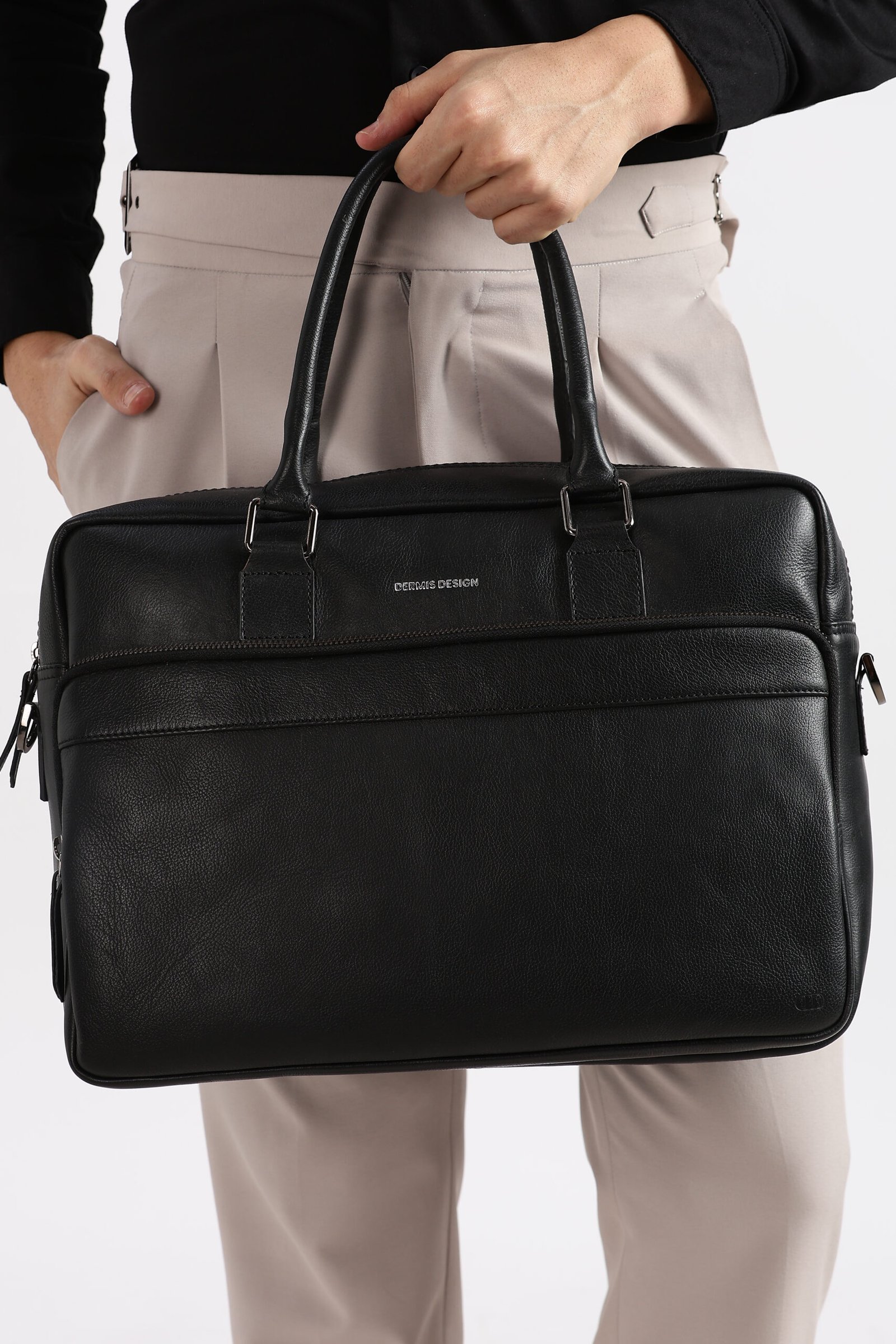 Brave force sacoche ordinateur cuir noir