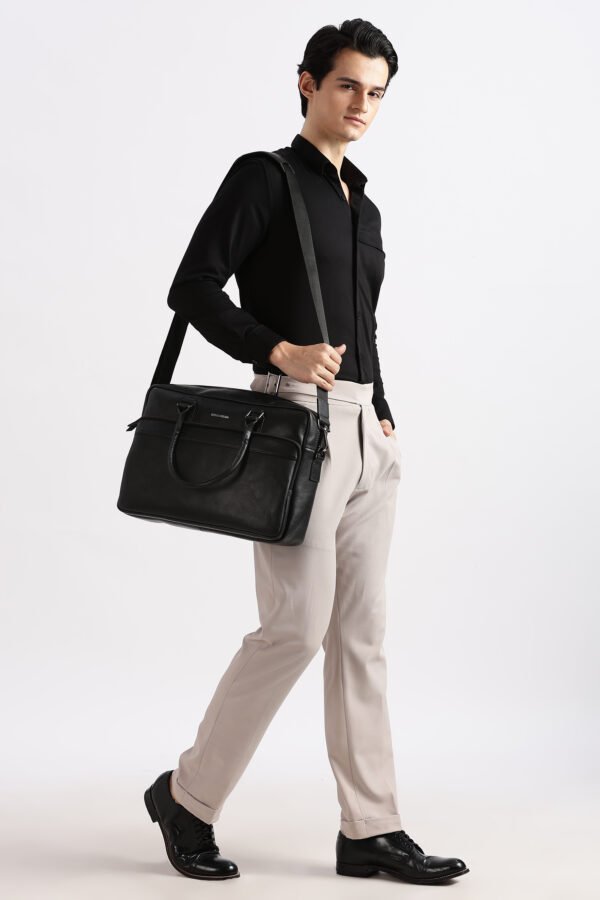 Intérieur Brave Force sacoche ordinateur cuir noir